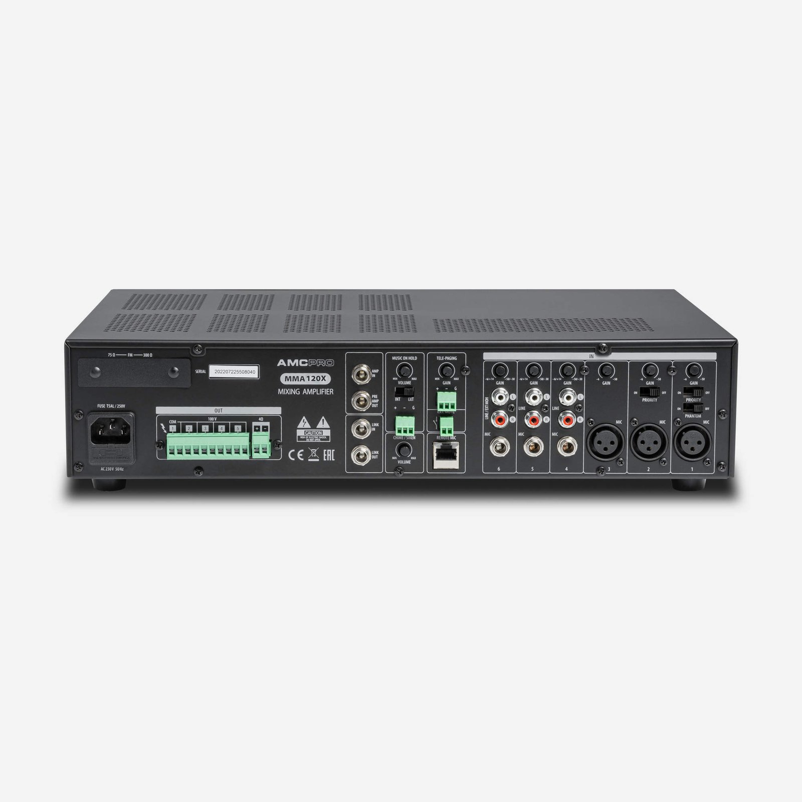 MMA 120X 5 zone mixing amplifer with interchangeable module and zone paging microphone - Image 3
