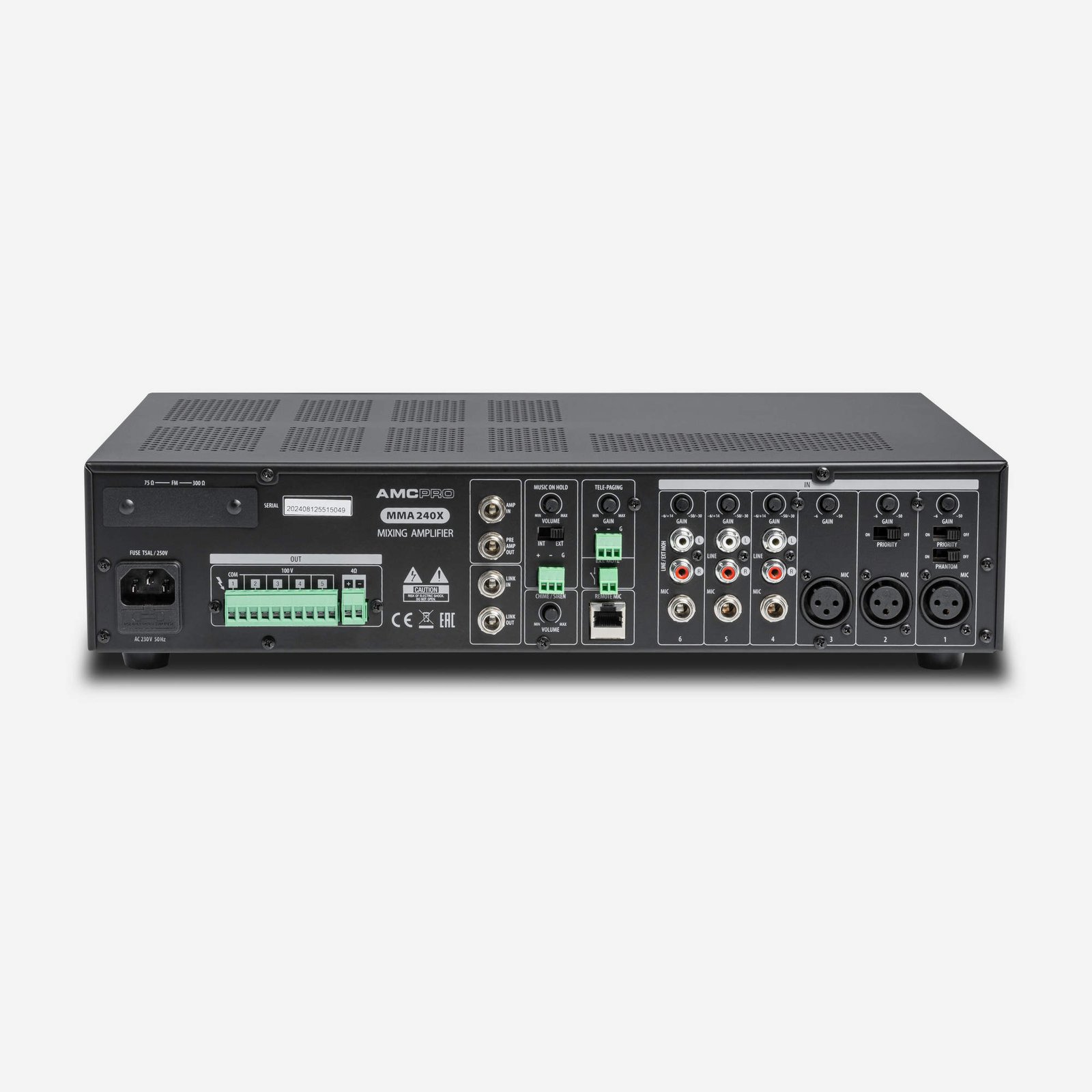 MMA 240X 5 zone mixing amplifer with interchangeable module and zone paging microphone - Image 3
