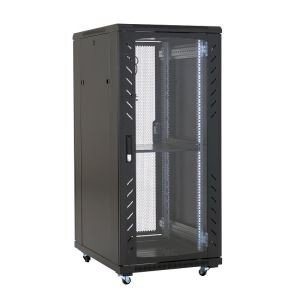 Unassembled 9 fold profile cabinet rack – FINEN A Series A36627 flat packed 19-inch server cabinet with perforated metal mesh door.